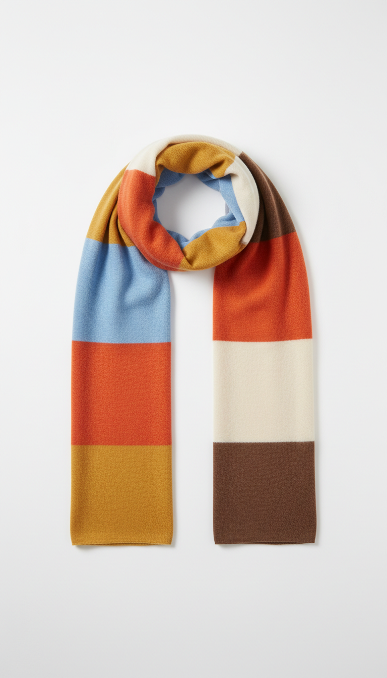 Colorblock Cotton-Blend Scarf